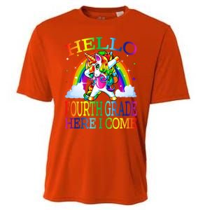 Hello Fourth Grade Here I Come Back To School Unicorn Funny Gift Cooling Performance Crew T-Shirt