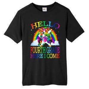 Hello Fourth Grade Here I Come Back To School Unicorn Funny Gift Tall Fusion ChromaSoft Performance T-Shirt