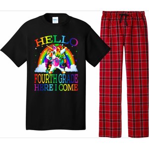 Hello Fourth Grade Here I Come Back To School Unicorn Funny Gift Pajama Set