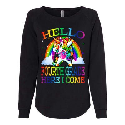 Hello Fourth Grade Here I Come Back To School Unicorn Funny Gift Womens California Wash Sweatshirt