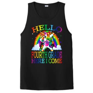 Hello Fourth Grade Here I Come Back To School Unicorn Funny Gift PosiCharge Competitor Tank