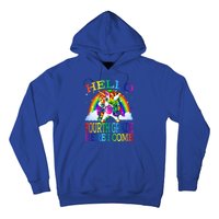 Hello Fourth Grade Here I Come Back To School Unicorn Funny Gift Hoodie