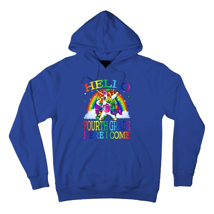 Hello Fourth Grade Here I Come Back To School Unicorn Funny Gift Hoodie