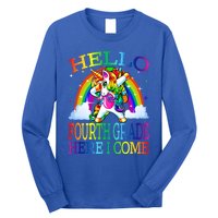 Hello Fourth Grade Here I Come Back To School Unicorn Funny Gift Long Sleeve Shirt