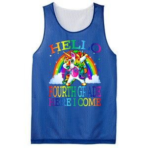 Hello Fourth Grade Here I Come Back To School Unicorn Funny Gift Mesh Reversible Basketball Jersey Tank