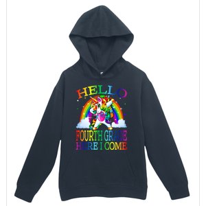 Hello Fourth Grade Here I Come Back To School Unicorn Funny Gift Urban Pullover Hoodie