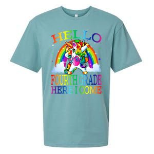 Hello Fourth Grade Here I Come Back To School Unicorn Funny Gift Sueded Cloud Jersey T-Shirt