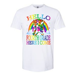 Hello Fourth Grade Here I Come Back To School Unicorn Funny Gift Softstyle CVC T-Shirt