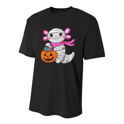 Halloween For Gir Pumpkin Axolotl Mummy Youth Performance Sprint T-Shirt