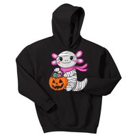 Halloween For Gir Pumpkin Axolotl Mummy Kids Hoodie