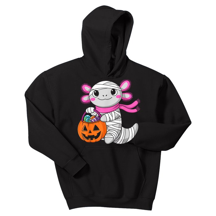 Halloween For Gir Pumpkin Axolotl Mummy Kids Hoodie