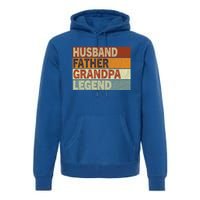 Husband Father Grandpa Legend Retro Vintage Fathers Day Great Gift Premium Hoodie