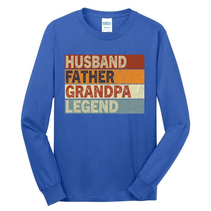 Husband Father Grandpa Legend Retro Vintage Fathers Day Great Gift Tall Long Sleeve T-Shirt