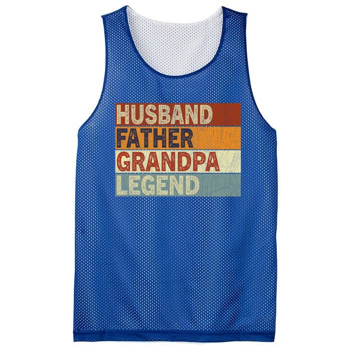 Husband Father Grandpa Legend Retro Vintage Fathers Day Great Gift Mesh Reversible Basketball Jersey Tank