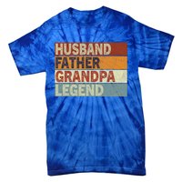 Husband Father Grandpa Legend Retro Vintage Fathers Day Great Gift Tie-Dye T-Shirt