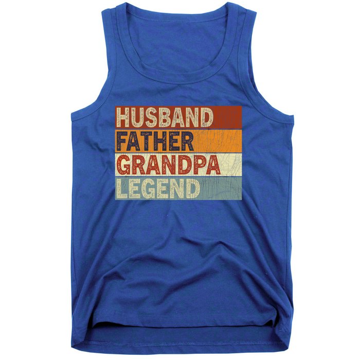 Husband Father Grandpa Legend Retro Vintage Fathers Day Great Gift Tank Top