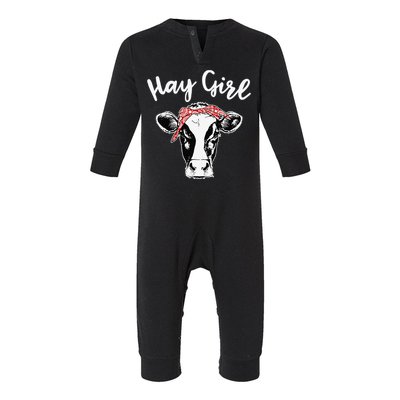 Hay  Farmer Gift Cattle funny Cow Lovers Infant Fleece One Piece