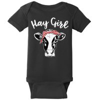 Hay  Farmer Gift Cattle funny Cow Lovers Baby Bodysuit