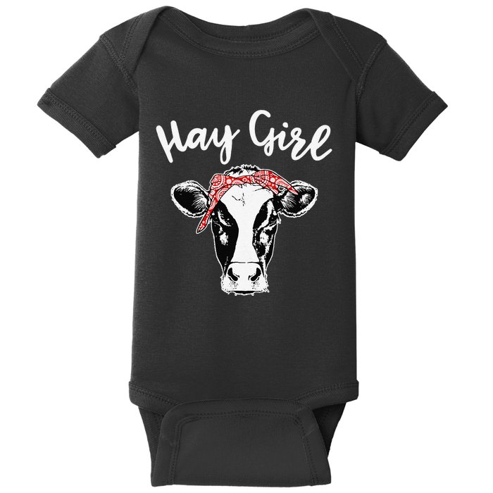 Hay  Farmer Gift Cattle funny Cow Lovers Baby Bodysuit