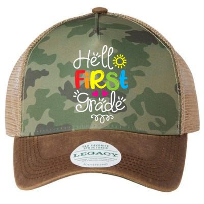 Hello First Grade Fun 1st Grade Back to School Gift Legacy Tie Dye Trucker Hat