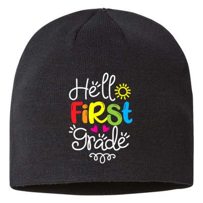 Hello First Grade Fun 1st Grade Back to School Gift Sustainable Beanie