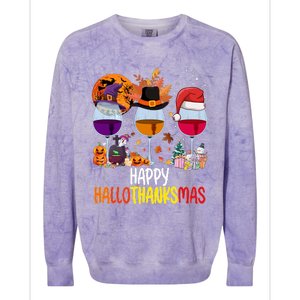 Hallothanksmas Funny Graphic Plus Size Colorblast Crewneck Sweatshirt