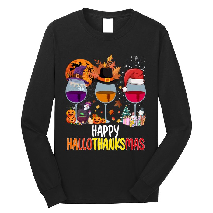 Hallothanksmas Funny Graphic Plus Size Long Sleeve Shirt