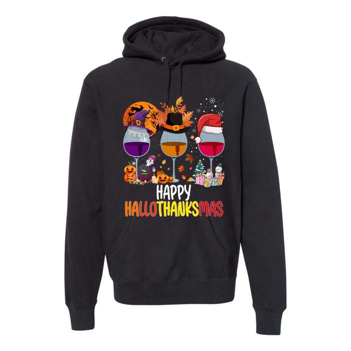 Hallothanksmas Funny Graphic Plus Size Premium Hoodie