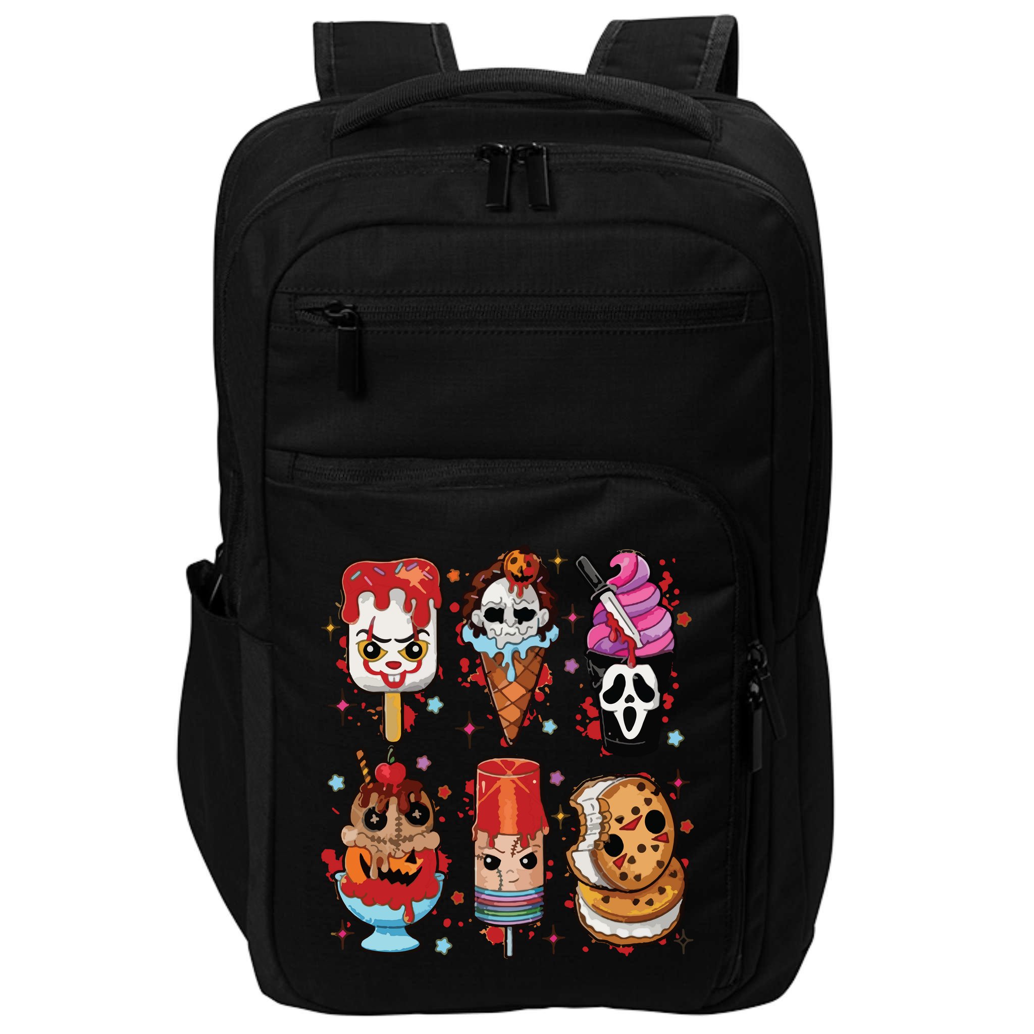 Horror Fan Gift Horror Ice Cream Dripping Ice Cream Impact Tech Backpack