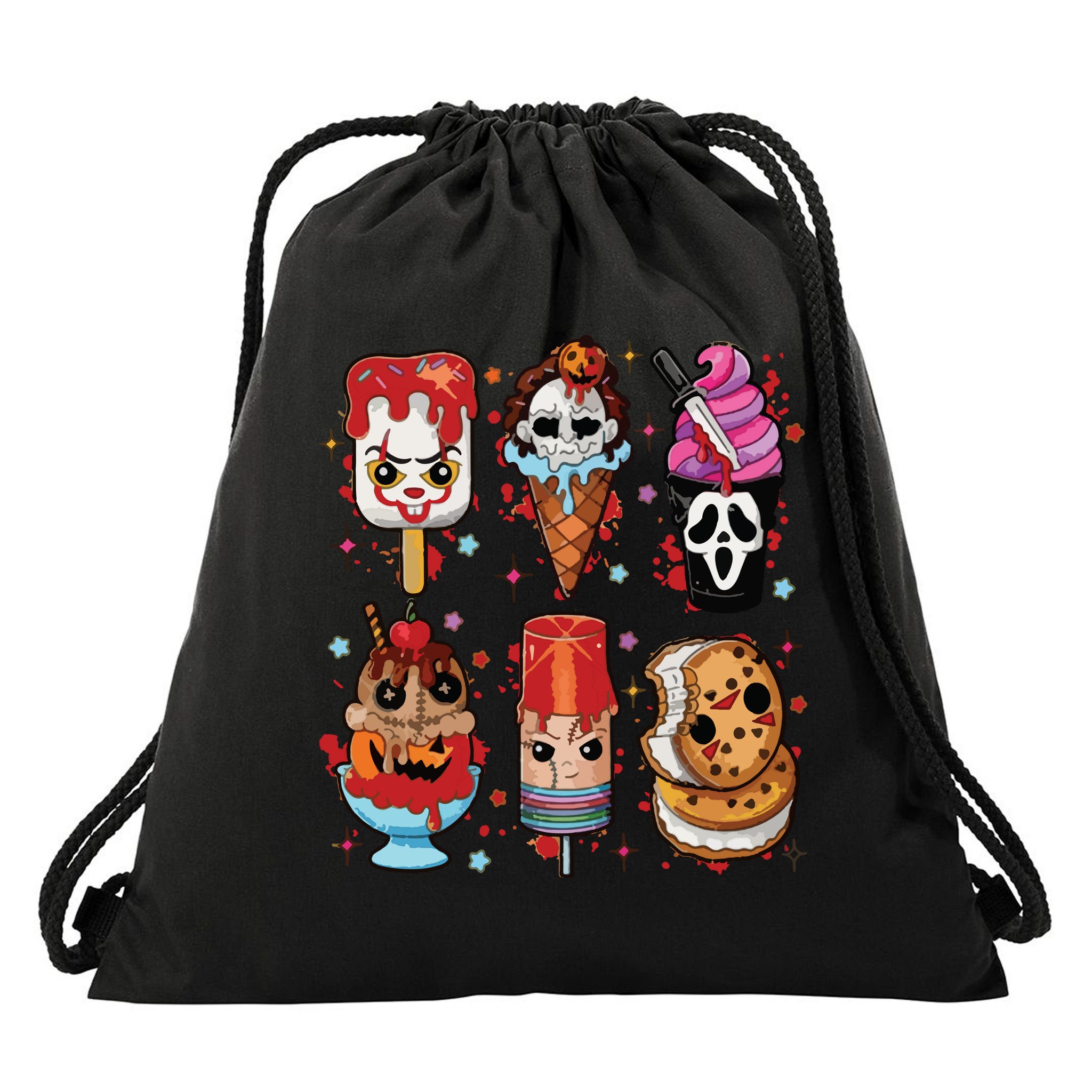 Horror Fan Gift Horror Ice Cream Dripping Ice Cream Drawstring Bag