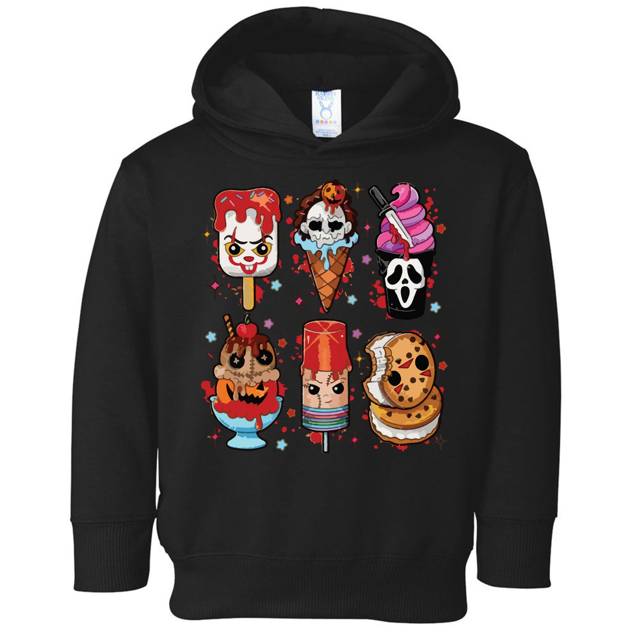 Horror Fan Gift Horror Ice Cream Dripping Ice Cream Toddler Hoodie