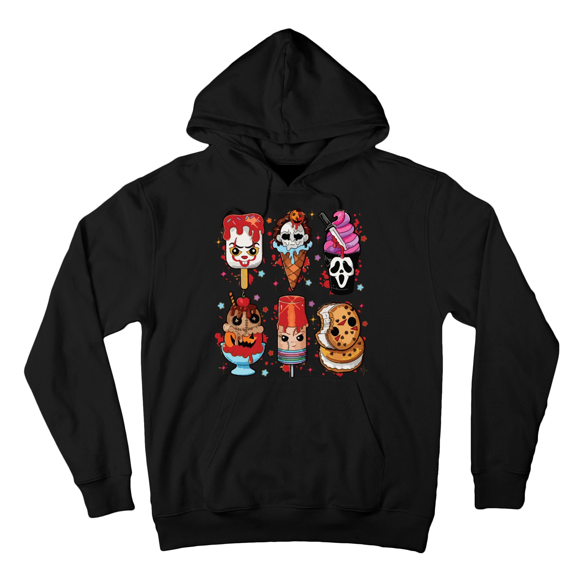 Horror Fan Gift Horror Ice Cream Dripping Ice Cream Tall Hoodie