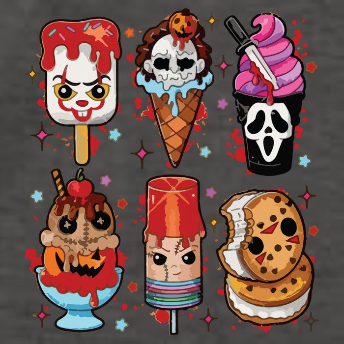 Horror Fan Gift Horror Ice Cream Dripping Ice Cream Vector Backpack
