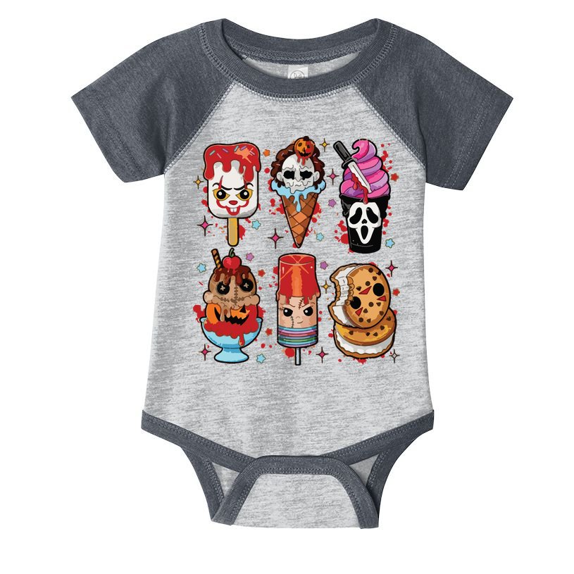 Horror Fan Gift Horror Ice Cream Dripping Ice Cream Infant Baby Jersey Bodysuit