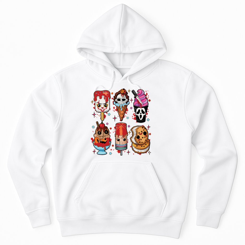Horror Fan Gift Horror Ice Cream Dripping Ice Cream Hoodie
