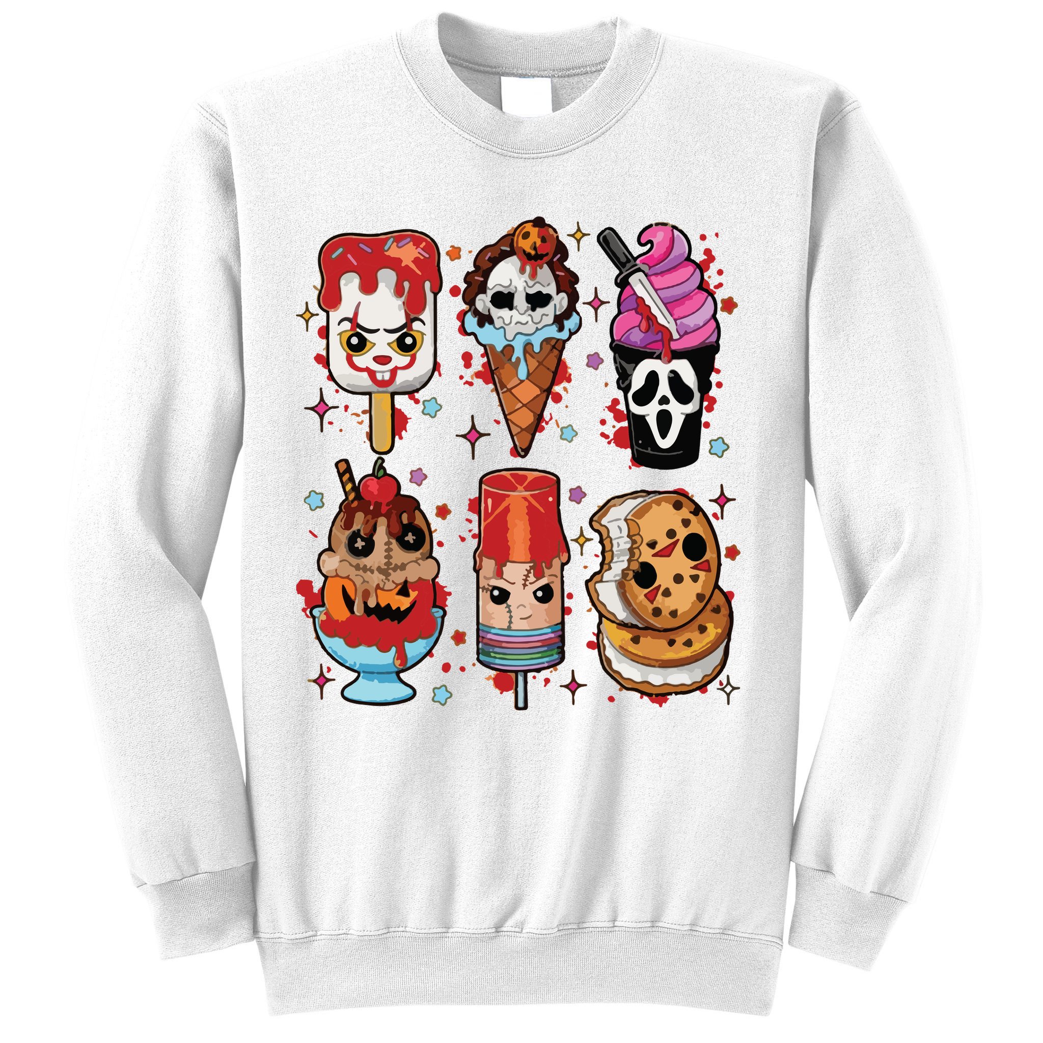 Horror Fan Gift Horror Ice Cream Dripping Ice Cream Sweatshirt