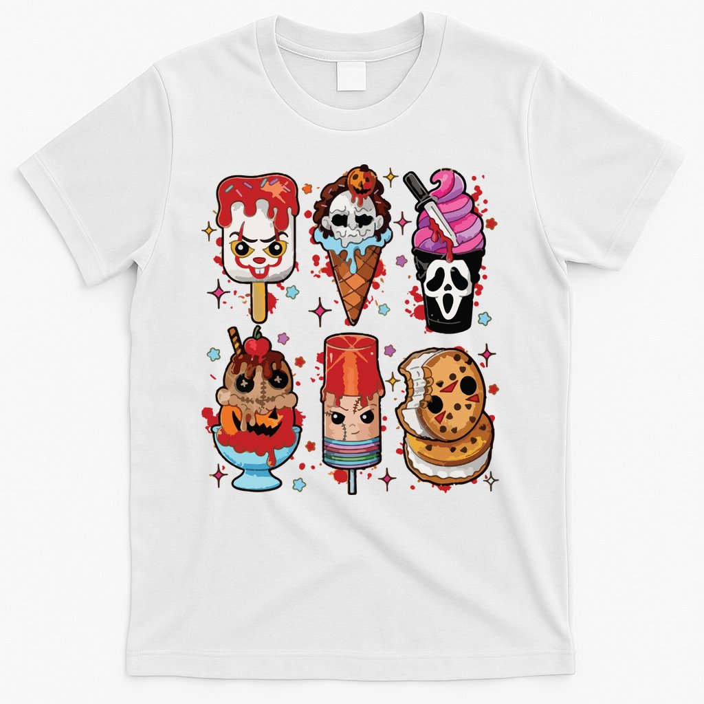 Horror Fan Gift Horror Ice Cream Dripping Ice Cream T-Shirt