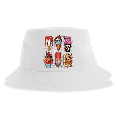 Horror Fan Gift Horror Ice Cream Dripping Ice Cream Sustainable Bucket Hat