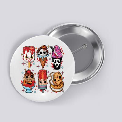 Horror Fan Gift Horror Ice Cream Dripping Ice Cream Button