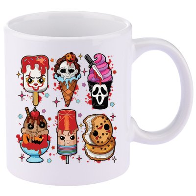Horror Fan Gift Horror Ice Cream Dripping Ice Cream 11oz C Handle Ceramic Mug