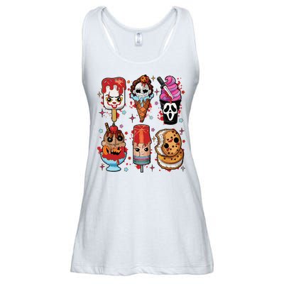 Horror Fan Gift Horror Ice Cream Dripping Ice Cream Ladies Essential Flowy Tank