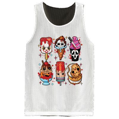 Horror Fan Gift Horror Ice Cream Dripping Ice Cream Mesh Reversible Basketball Jersey Tank