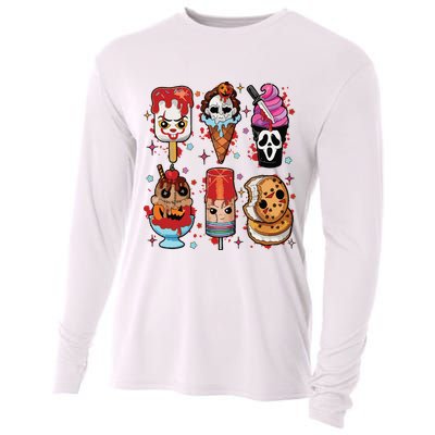 Horror Fan Gift Horror Ice Cream Dripping Ice Cream Cooling Performance Long Sleeve Crew
