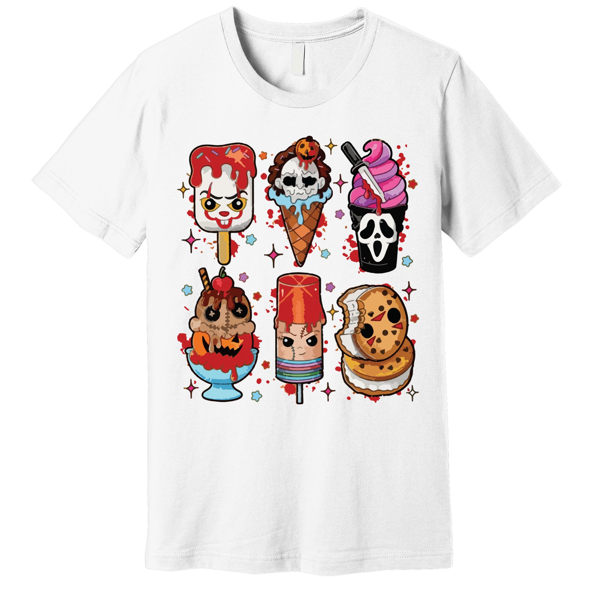 Horror Fan Gift Horror Ice Cream Dripping Ice Cream Premium T-Shirt