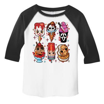 Horror Fan Gift Horror Ice Cream Dripping Ice Cream Toddler Fine Jersey T-Shirt