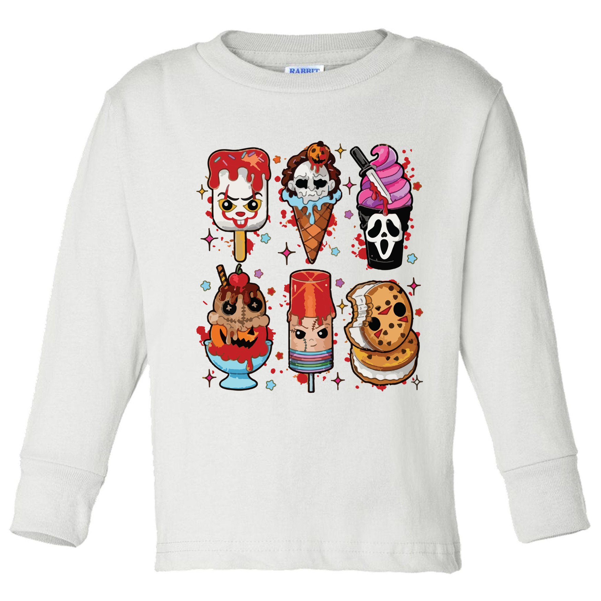 Horror Fan Gift Horror Ice Cream Dripping Ice Cream Toddler Long Sleeve Shirt