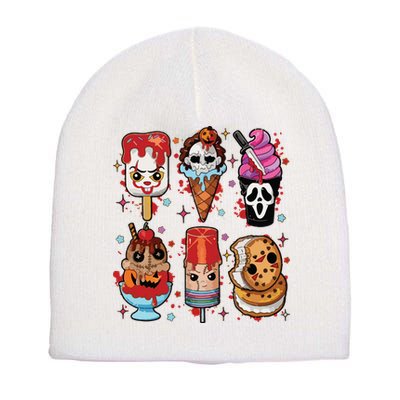 Horror Fan Gift Horror Ice Cream Dripping Ice Cream Short Acrylic Beanie