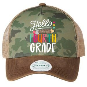 Hello Fourth Grade Leopard Pencil Team 4Th Grade Teacher Meaningful Gift Legacy Tie Dye Trucker Hat