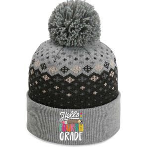 Hello Fourth Grade Leopard Pencil Team 4Th Grade Teacher Meaningful Gift The Baniff Cuffed Pom Beanie