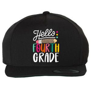 Hello Fourth Grade Leopard Pencil Team 4Th Grade Teacher Meaningful Gift Wool Snapback Cap